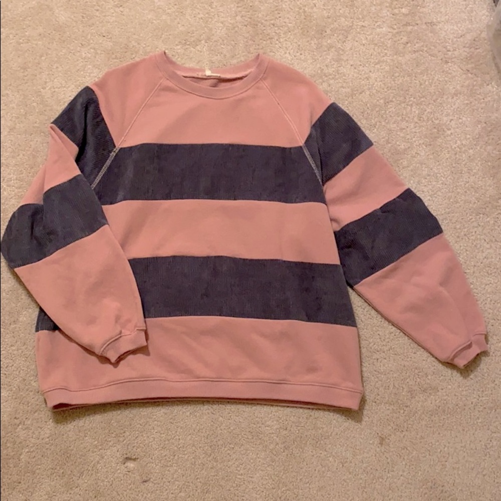 Sweatshirt with Corduroy Accents